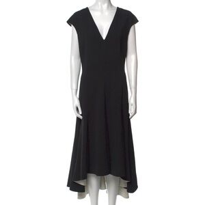 Black V-Neck High-Low Dress